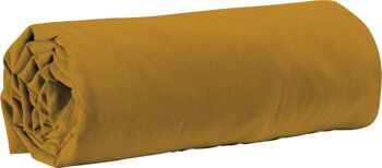 DRAP HOUSSE 100% COTON 200X200CM BONNET 35CM 100% COTON 57FILS JAUNE SAFRAN 1