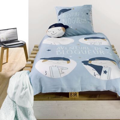Bettbezug-Set, 2-teilig, 140 x 200 cm, 100 % Baumwolle, klassisch, 47 Fäden, BLOGGEUR