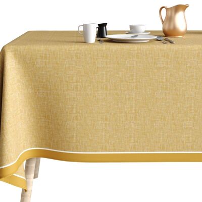 ANTI-STAIN COTTON TABLECLOTH 140X300 CHAMBRAY GOLD