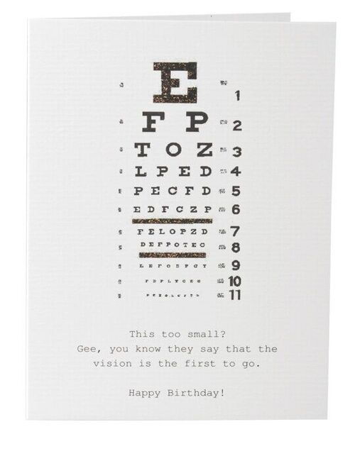 Tokyomilk This Too Small? (Vision Chart) - Greeting Card