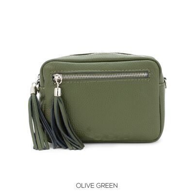Leather Camera Bag Olive Green