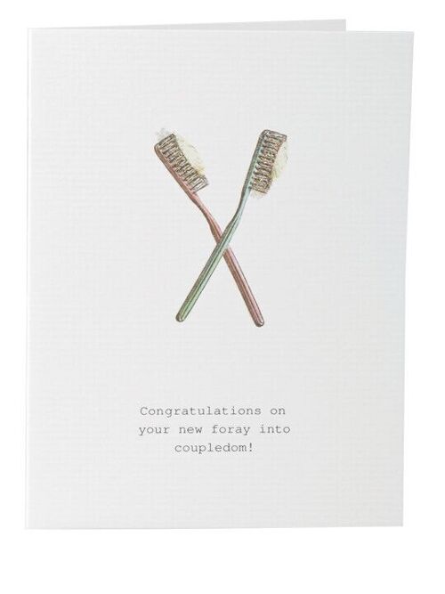 Tokyomilk Congrats On (Toothbrush Pair) - Greeting Card