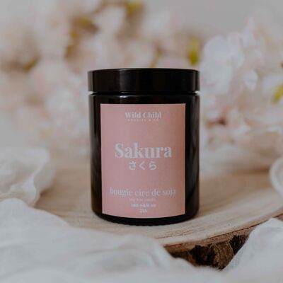 "Sakura" - Natural scented candle - 25H