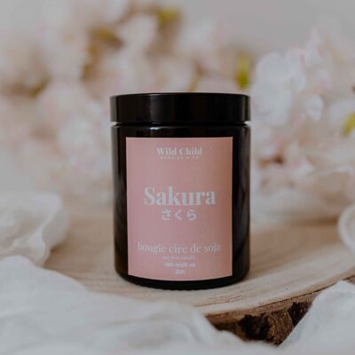 „Sakura“ – Natürliche Duftkerze – 25 Stunden