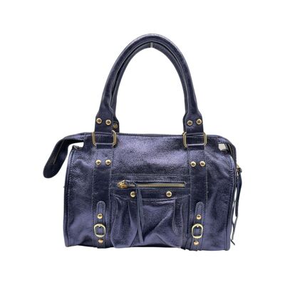 FABIOLA BLUE IRISE LEATHER HANDBAG