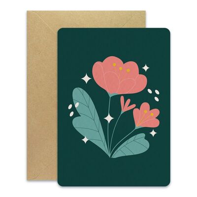 Sfondo verde peonia - cartolina