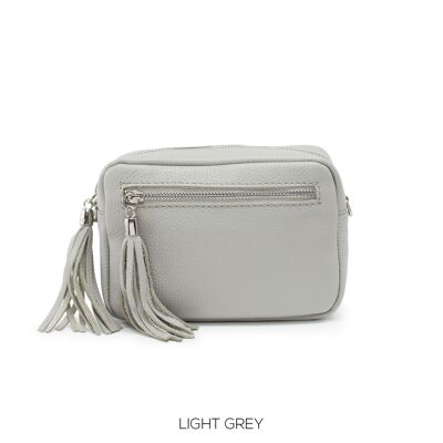 Leather Camera Bag Light Grey