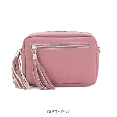Leather Camera Bag Dusty Pink