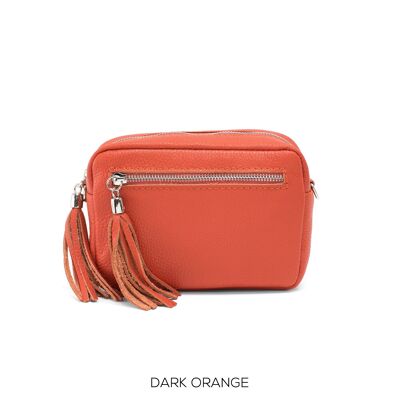 Leather Camera Bag Dark Orange