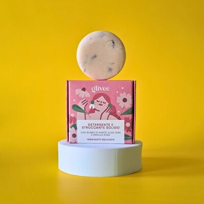 Delicate facial cleanser and make-up remover - With shea butter, aloe vera and pink clay