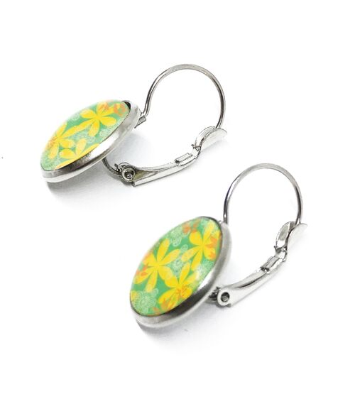 Boucles d'oreilles jardin secret fleurs de printemps