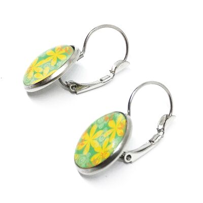 Boucles d'oreilles jardin secret fleurs de printemps