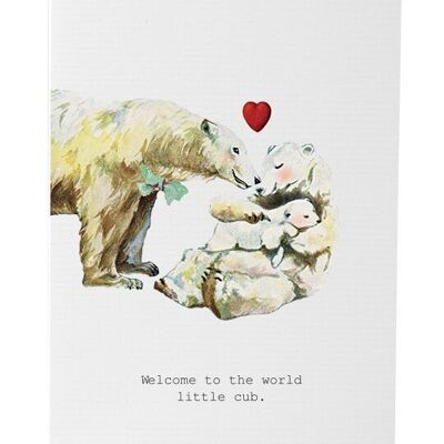 Tarjeta de felicitación TokyoMilk Bienvenido al mundo Little Cub