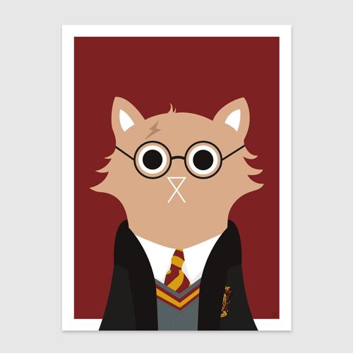 Harry Cat Wall Art Print A4 and A3