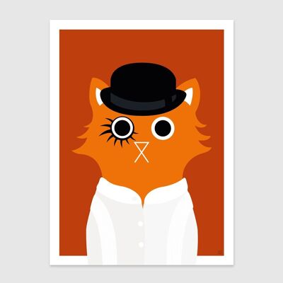 Clockwork Cat Wall Art Print A4 and A3