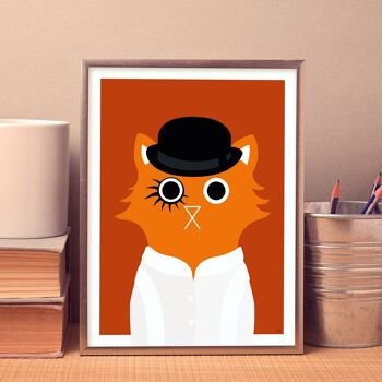 Clockwork Cat Wall Art Print A4 et A3 3