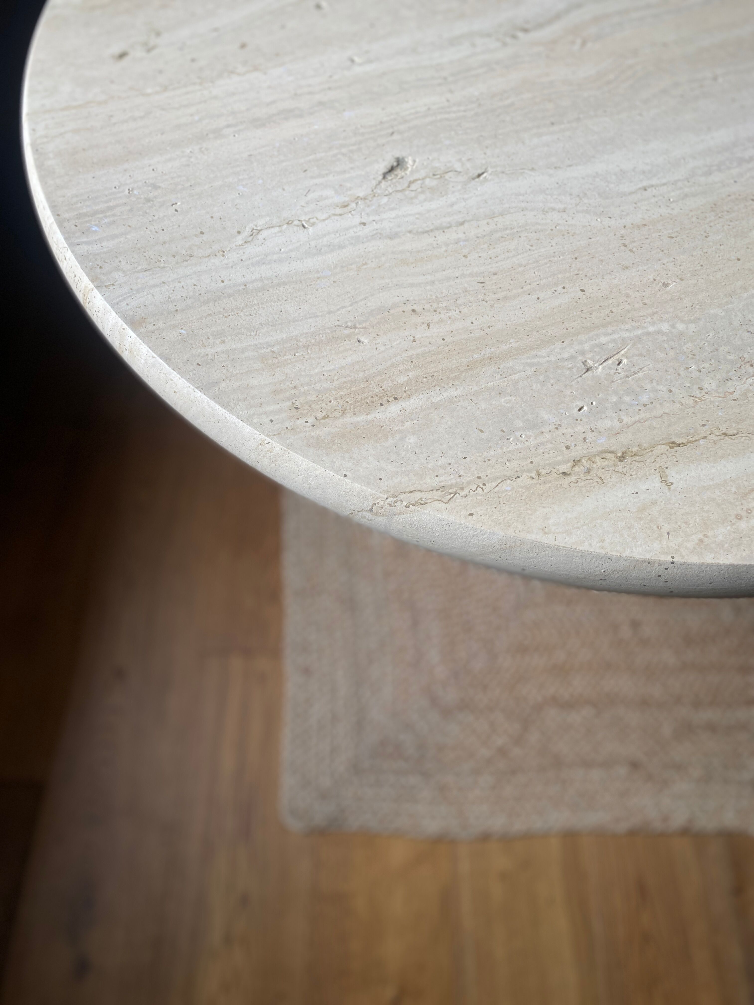 travertine imitation wood table