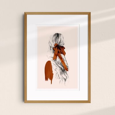 Poster artistico con illustrazione ritratto A4 "Girl in Autumn" - stampe limitate e firmate