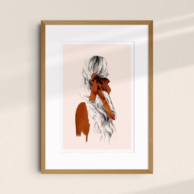 Affiche d'art illustration portrait A4 "Girl in Autumn" - tirages limités et signés