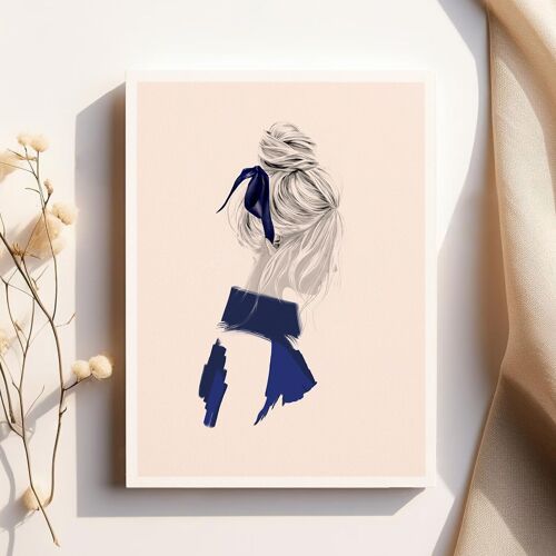 Affiche d'art illustration portrait A4 "Girl in Winter" - tirages limités et signés