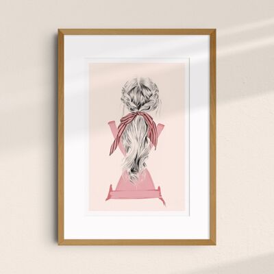 Affiche d'art illustration portrait A4 "Girl in Summer" - tirages limités et signés