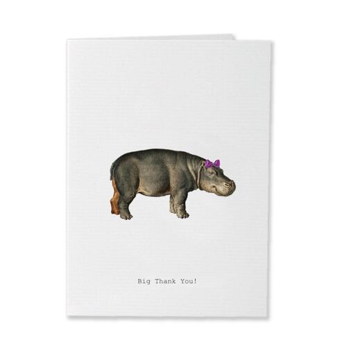 Tokyomilk Thank You Hippo  - Greeting Card