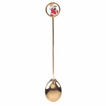 Set de 4 cuillères de Noël dorées avec pendentif, Noël 3