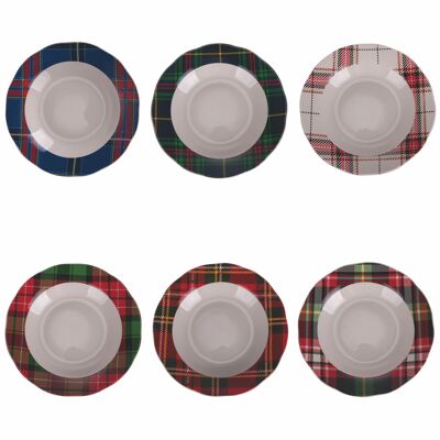 Assiette creuse Scotland bord festonné tartan Ø 21,5 cm
