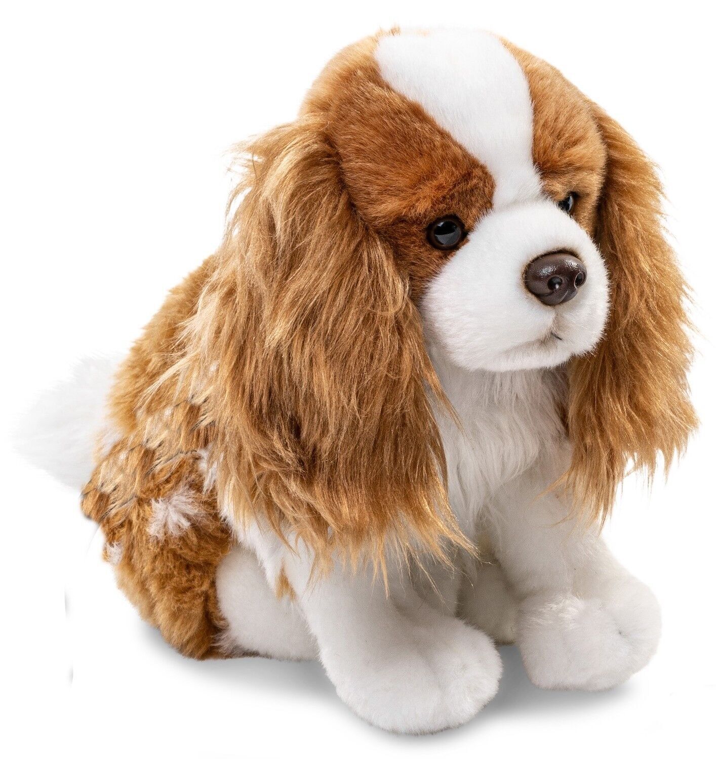 Cocker Spaniel, sentado (sin correa) - marrón-blanco - 23 cm (altura) - Palabras clave: perro, mascota, peluche, peluche, peluche, peluche