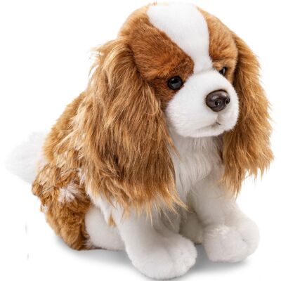 Cocker Spaniel, sitting (without leash) - brown-white - 23 cm (height) - Keywords: dog, pet, plush, plush toy, stuffed animal, cuddly toy