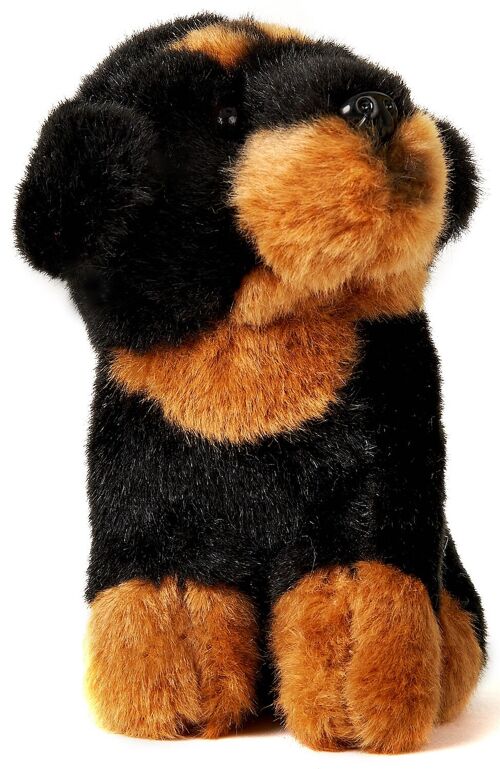 Rottweiler Plushie, sitzend - 12 cm (Höhe) - Keywords: Hund, Haustier, Plüsch, Plüschtier, Stofftier, Kuscheltier