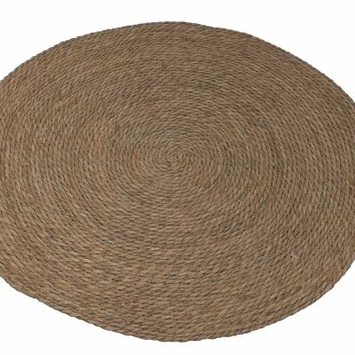 Round wicker rug 80 cm, Natural