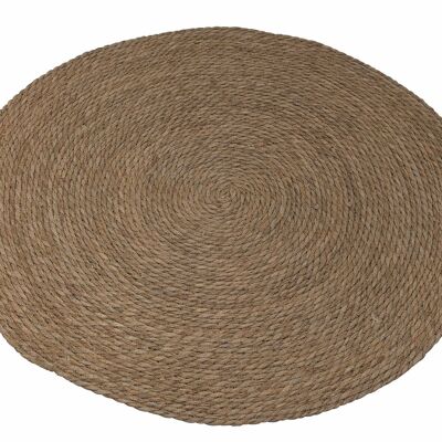 Round wicker rug 80 cm, Natural
