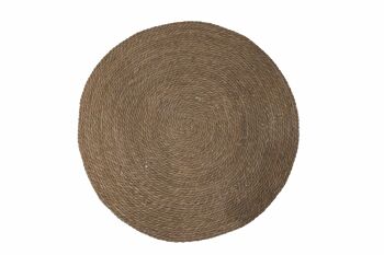 Tapis rond en osier 80 cm, Naturel 2