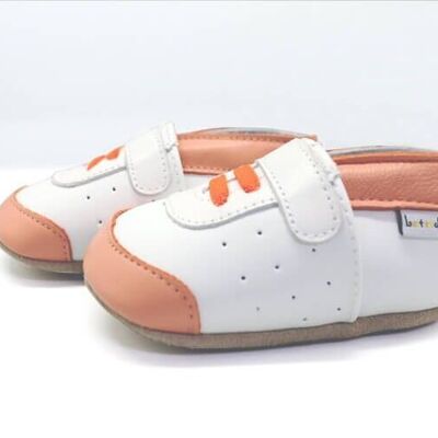 Baby slippers - Orange trainers 0-6 months