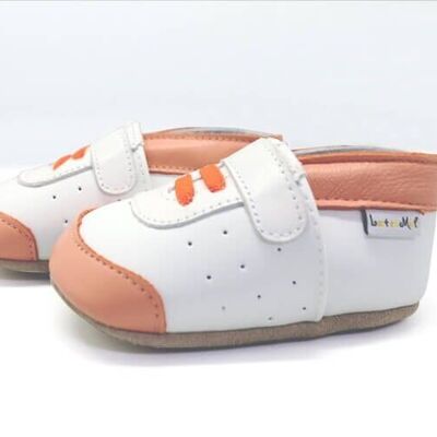 Baby slippers - Orange trainers 0-6 months