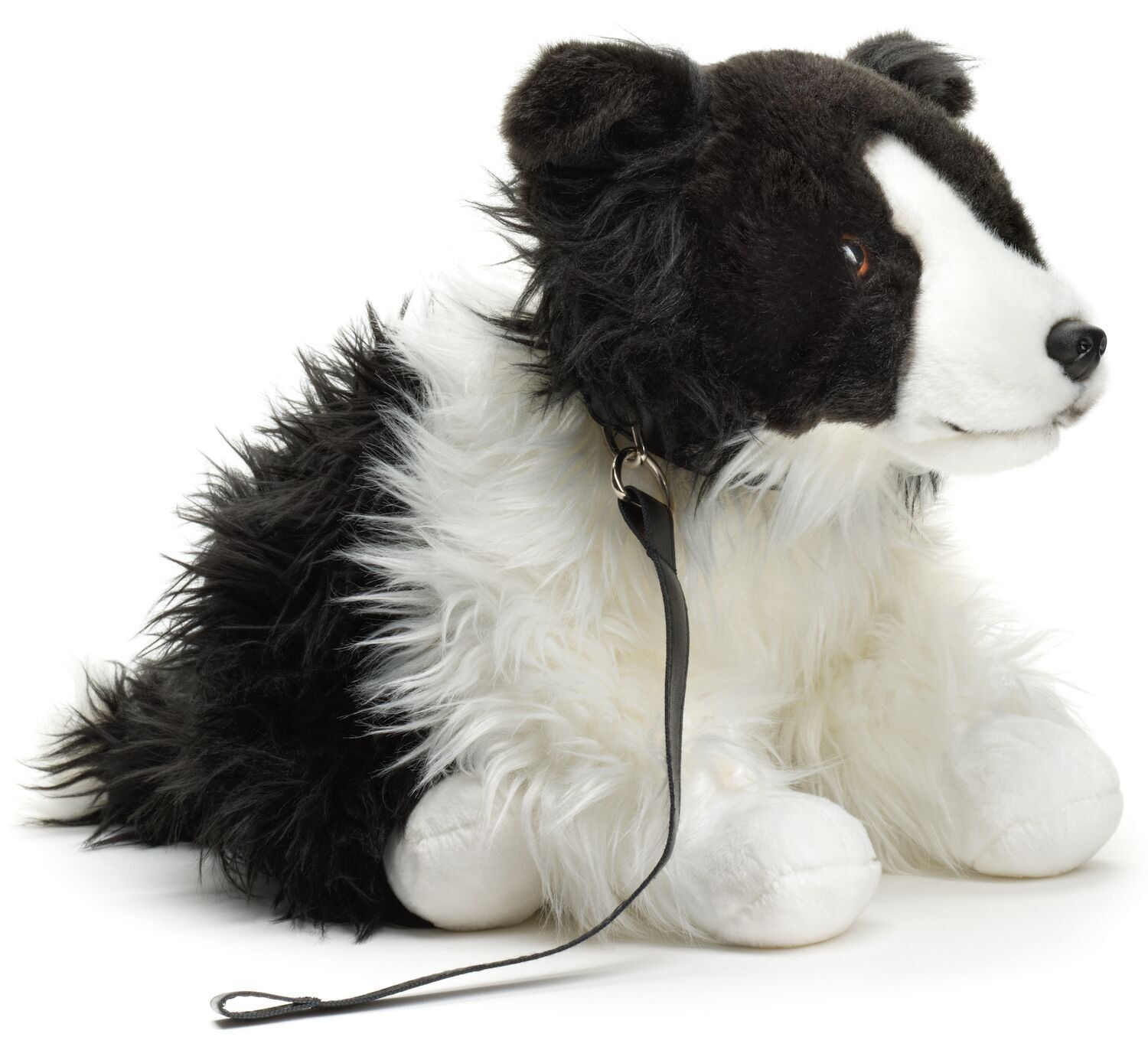 Border Collie, sentado (con correa) - 26 cm (altura) - Palabras clave: perro, mascota, peluche, peluche, peluche, peluche