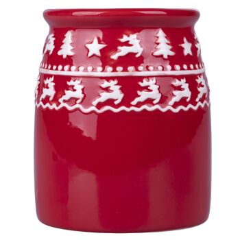 Porte-ustensiles de Noël en céramique, Red Xmas 3