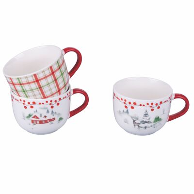 Jumbo breakfast cup 590 ml in porcelain, Winter Xmas