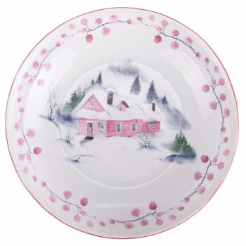 Service de table en porcelaine 18 pièces, 6 couverts, décoration de Noël, Village de Noël 5