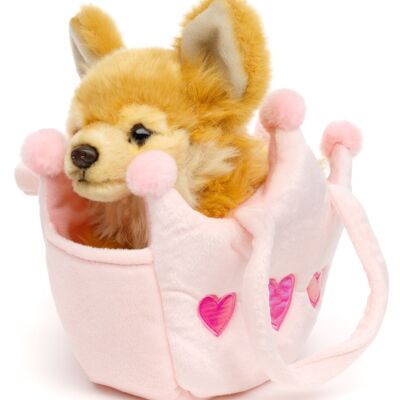 Chihuahua (brown) - With princess bag - 18 cm (length) - Keywords: dog, pet, plush, plush toy, stuffed toy, cuddly toy