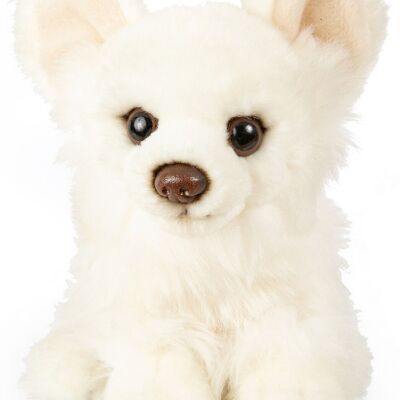 Chihuahua, sitzend (weiß) - 18 cm (Länge) - Keywords: Hund, Haustier, Plüsch, Plüschtier, Stofftier, Kuscheltier
