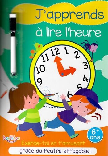 LIVRE - APPRENDRE A LIRE L'HEURE (STYLO EFFACABLE) 1