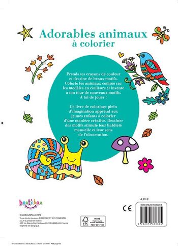 LIVRE - ADORABLES ANIMAUX À COLORIER 2