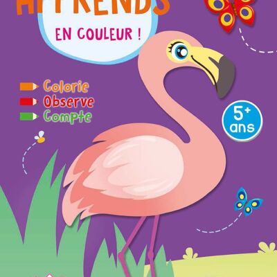 LIVRE - APPRENDS EN COULEUR - LE FLAMANT ROSE 5+