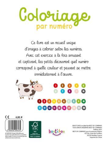 LIVRE - COLORIAGE PAR NUMERO : LA POULE 2