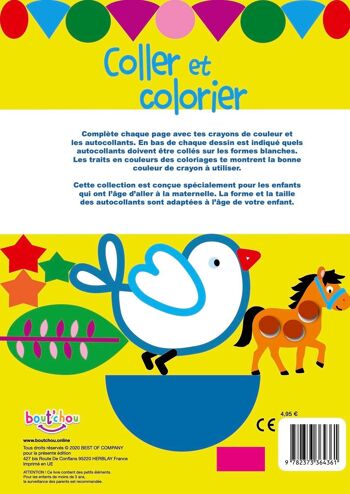 LIVRE - EN ROUTE POUR LA MATERNELLE - COLLER ET COLORIER PETITE SECTION 2