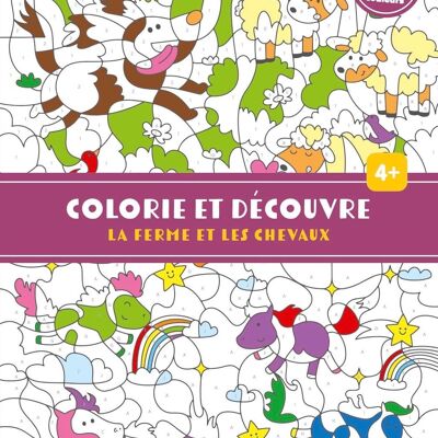 BOOK - COLOR AND DISCOVER: THE FARM AND THE HORSES