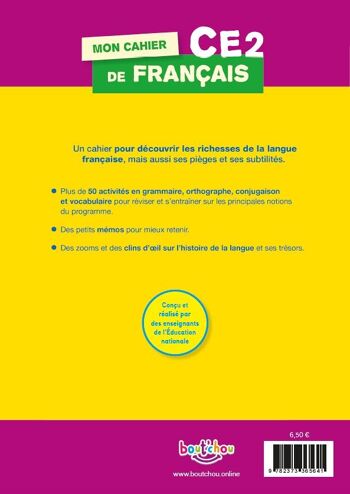 LIVRE - Mon cahier CE2 de français 2