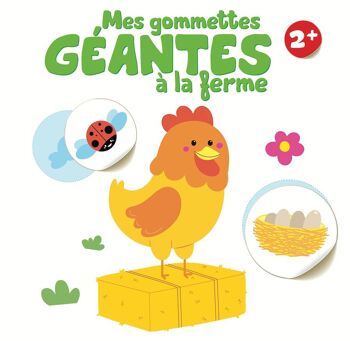 LIVRE - Mes gommettes géantes à la ferme poule 1